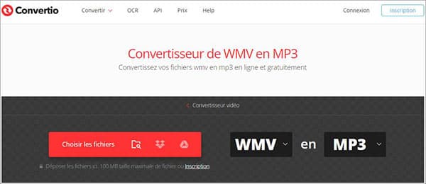 Convertio Convertisseur WMV en MP3 en ligne