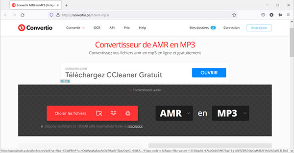 Convertio - Convertisseur AMR en MP3