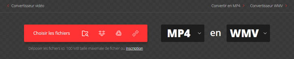 Convertir MP4 en WMV sur Convertio