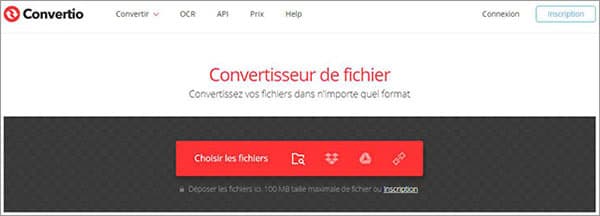 Convertir AVI en DivX en ligne avec Convertio