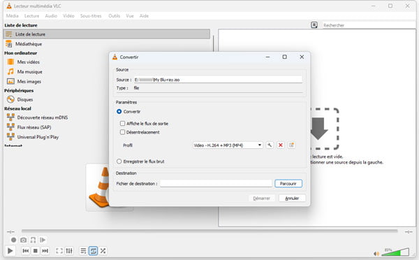 Convertir CDA en MP3 avec VLC