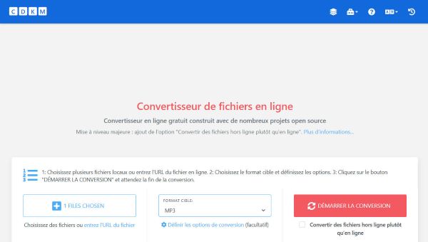 Convertir MOV en MP3 en ligne avec C D K M