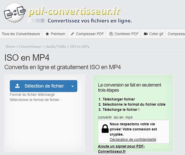 Convertir ISO en MP4 sans logiciel