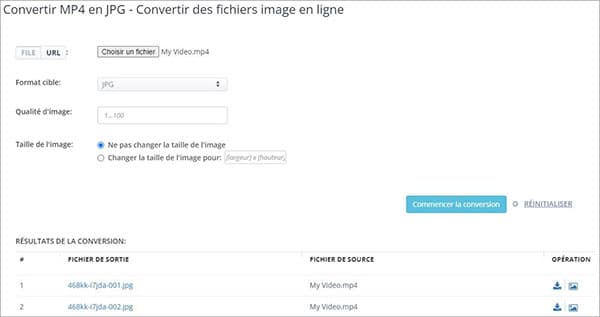 Convertir MP4 en JPG en ligne