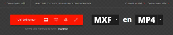 Convertir MXF en MP4 en ligne