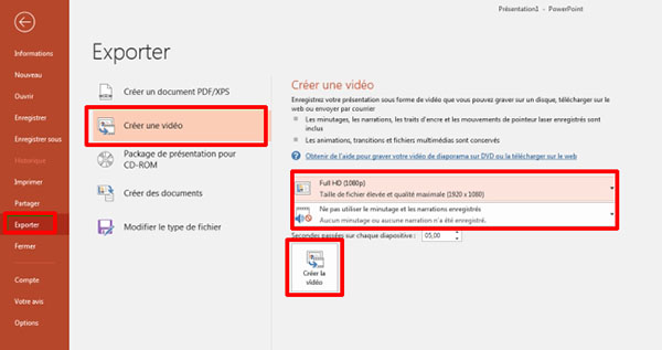 Enregistrer PowerPoint en vidéo sur PowerPoint