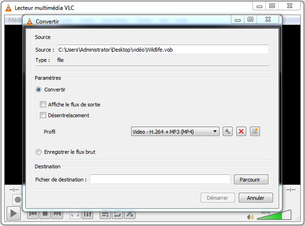 Convertir VOB en MP4 avec VLC