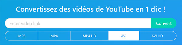 Convertir YouTube en AVI en ligne