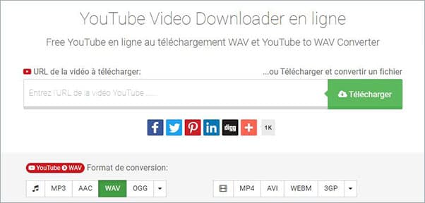 Convertisseur YouTube en WAV en ligne
