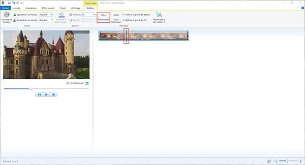 Couper une vidéo avec Windows Movie Maker Fractionner