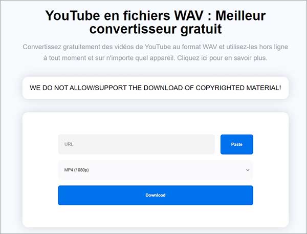 YouTube en avec WAV Downloaderto.com