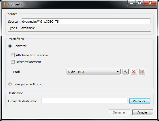 Format de sortie MP3