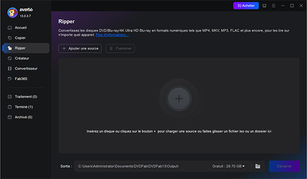 Interface de DVDFab