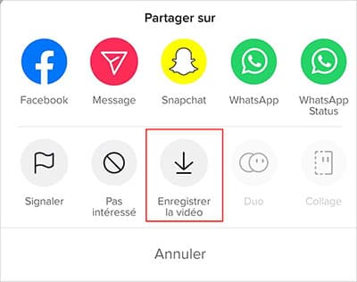 Enregistrer une vidéo TikTok sur Android ou iPhone