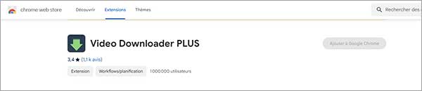 Ajouter l'extension Video Downloader Plus