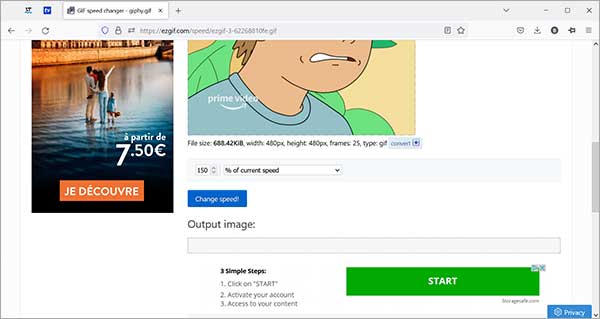 Changer la vitesse du GIF en ligne et télécharger