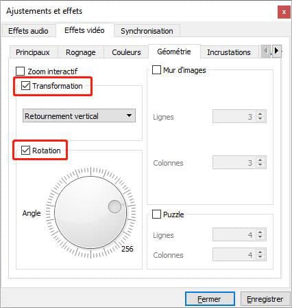 Faire pivoter une vidéo MP4 avec VLC