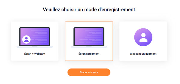 Choisir le mode de capture avec FlexClip Enregistreur d’Écran en Ligne