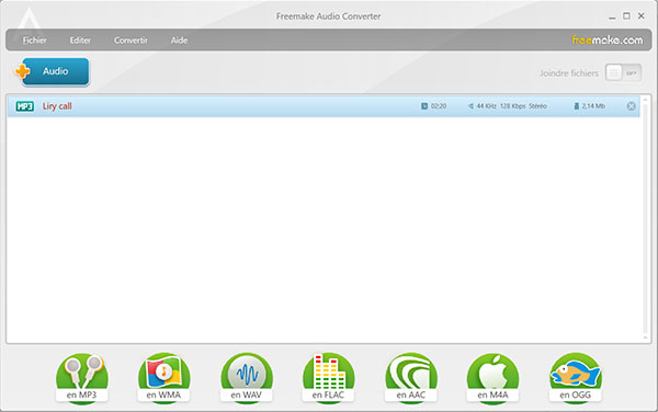 Ajouter le fichier MP3 dans Freemake Audio Converter