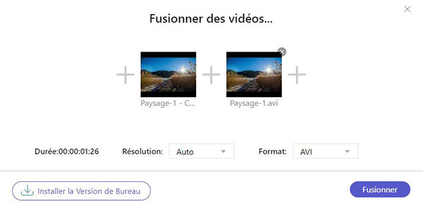 Fusionner AVI en ligne