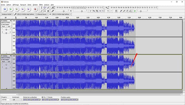 Fusionner audio avec Audacity