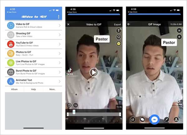 Convertir la vidéo en GIF dans l'application GIF-Maker