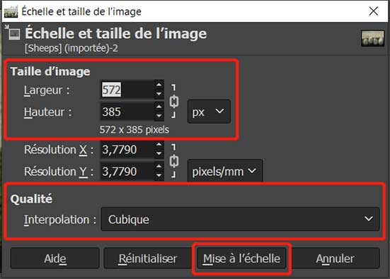 Changer l'échelle de l'image