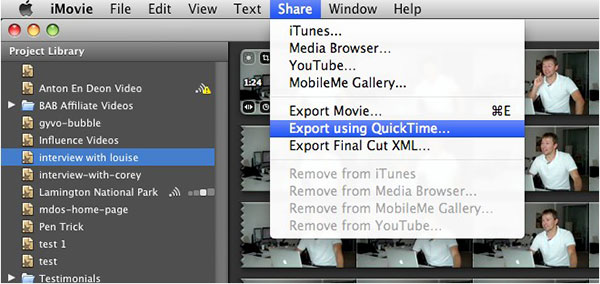 Ajouter iMovie dans QuickTime