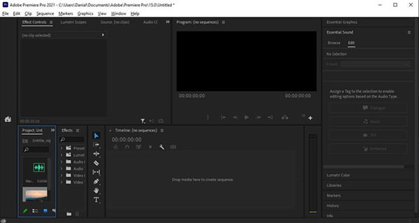 Importer la vidéo dans Premiere Pro