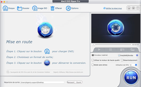 L'interface de MacX DVD Ripper Pro