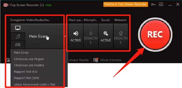 Enregistrer avec iTop Screen Recorder