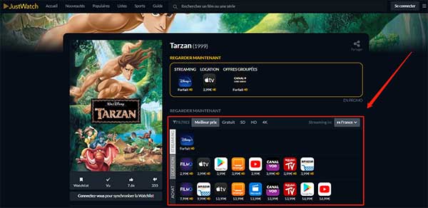 Télécharger Tarzan depuis JustWatch