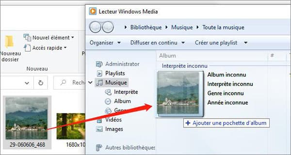 Mettre une image sur une musique MP3 avec Lecteur Windows Media