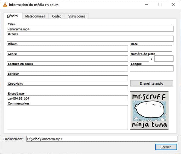 Modifier des métadonnées vidéo avec VLC