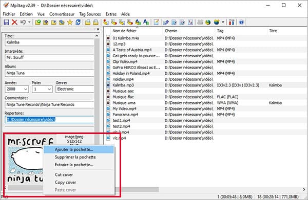 Ajouter une image pochette sur une musique MP3 avec Mp3tag