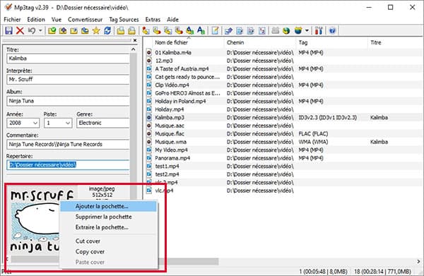 Ajouter une image pochette sur une musique MP3 avec Mp3tag