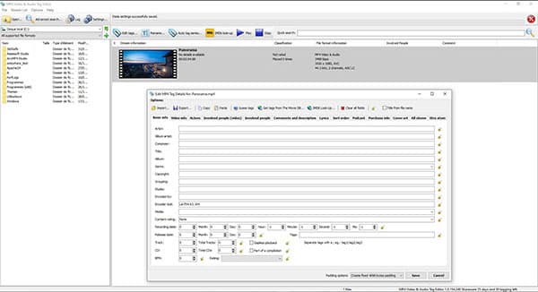 Éditeur tag MP4 - MP4 Video & Audio Tag Editor