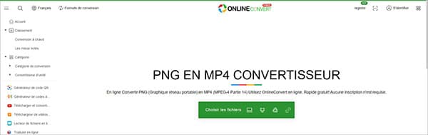 Convertir PNG en MP4 avec Onlineconvertfree.com