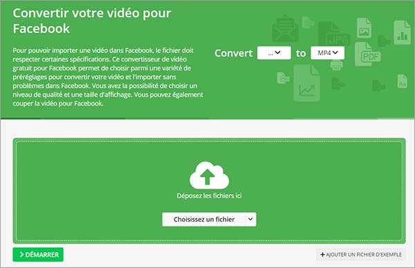 Convertir la vidéo pour Facebook