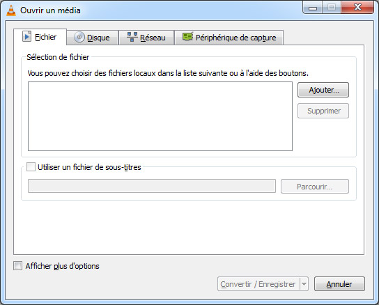 Ajouter le fichier dans VLC