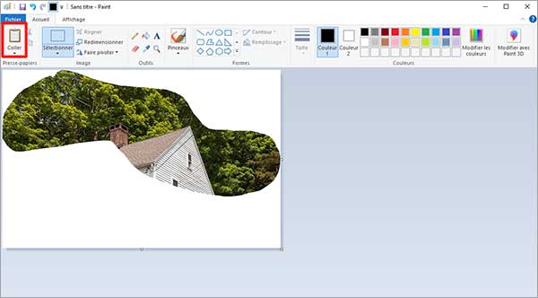 Rogner l'image dans Paint