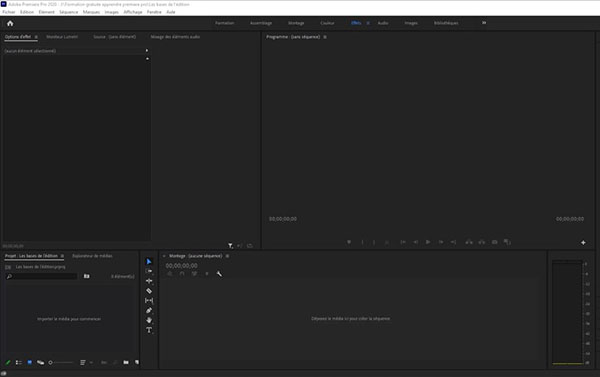 Interface de Premiere Pro