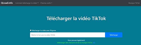 Télécharger un son TikTok sur Qload.info