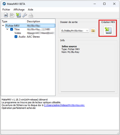 Ripper Blu-ray en MP4 avec MakeMKV