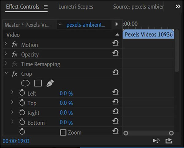 Rogner la vidéo dans Premiere Pro