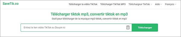 Télécharger un son TikTok sur SaveTik.co