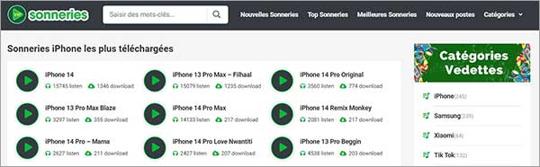 Télécharger une sonnerie iPhone sur Sonneriesvip