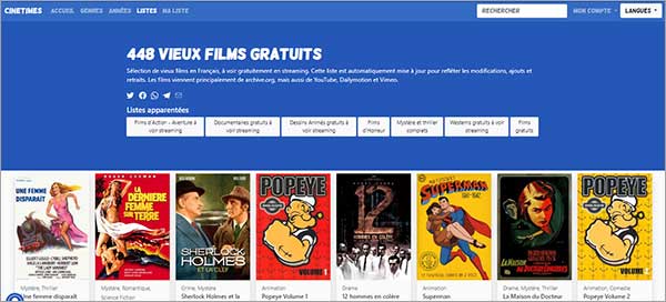 Télécharger un vieux film avec CINETIMES