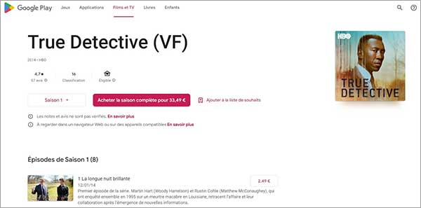 Télécharger True Detective grâce à un site