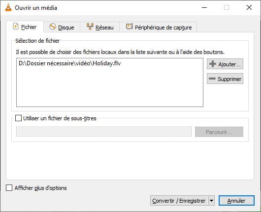 Ajouter FLV dans VLC